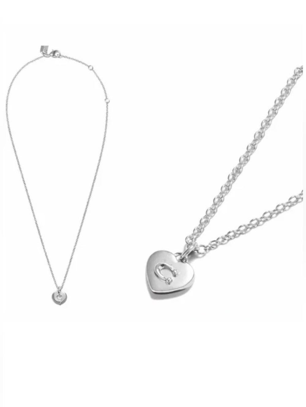 NWT Coach Silver Heart Pendant Necklace